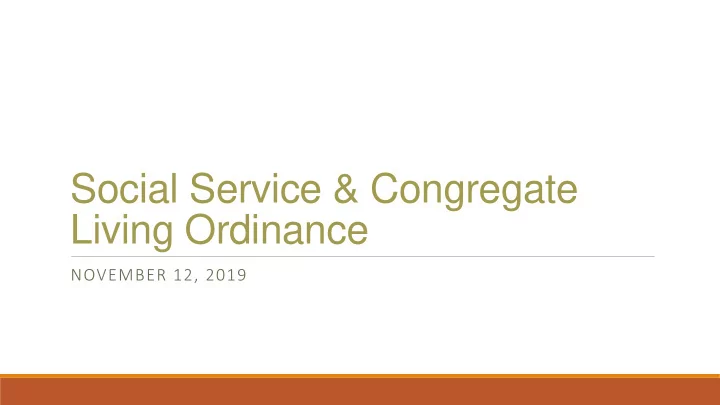 living ordinance