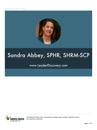 Responding to EEOC Charge  Created with Haiku Deck, presentation software that's simple, beautiful