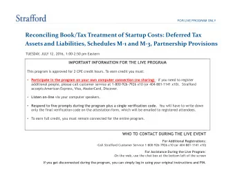 Reconciling Book/Tax Treatment of Startup Costs: Deferred Tax  Assets and Liabilities, Schedules