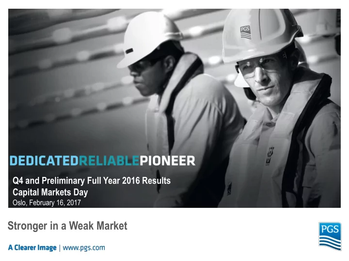 stronger in a weak market agenda q4 earnings release