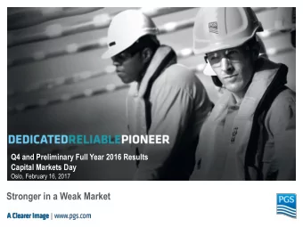 Stronger in a Weak Market  Agenda Q4 Earnings Release &amp; Capital Markets Day  Time  Event  08:30