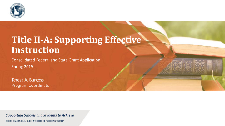 title ii a supporting effective instruction