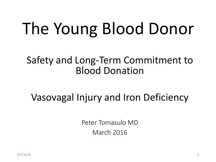 the young blood donor