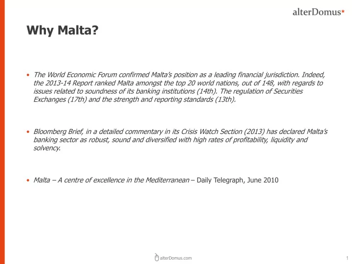 why malta