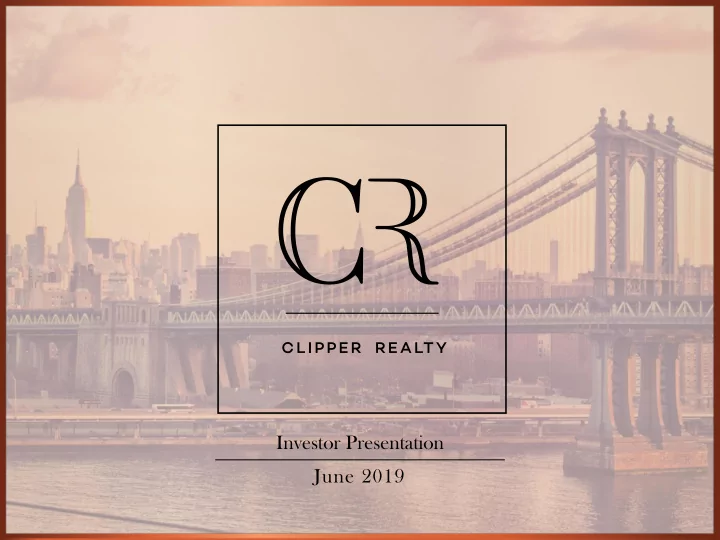investor presentation june 2019 forward looking statements