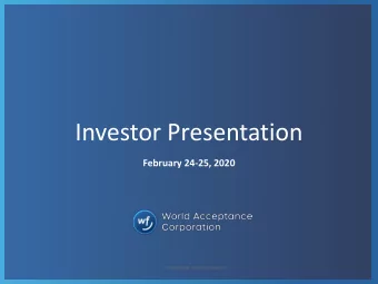 Investor Presentation  February 24-25, 2020  CONFIDENTIAL DO NOT DISTRIBUTE  1  Cautionary Note