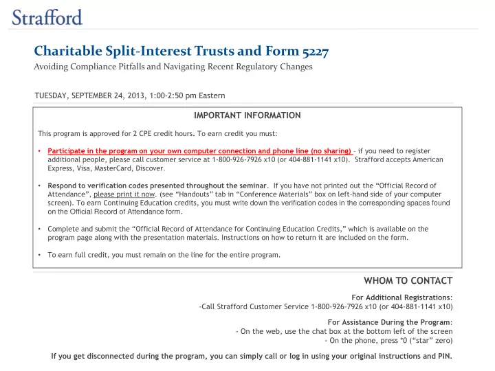 charitable split interest trusts and form 5227