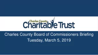 Tuesday, March 5, 2019  Core Programs &amp; Services  Nonprofit Grant Award Program