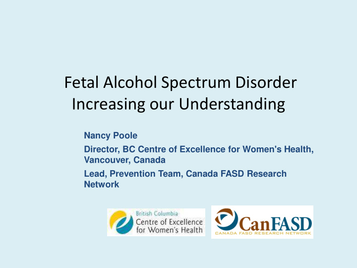 fetal alcohol spectrum disorder increasing our