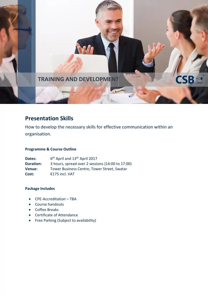 training and development