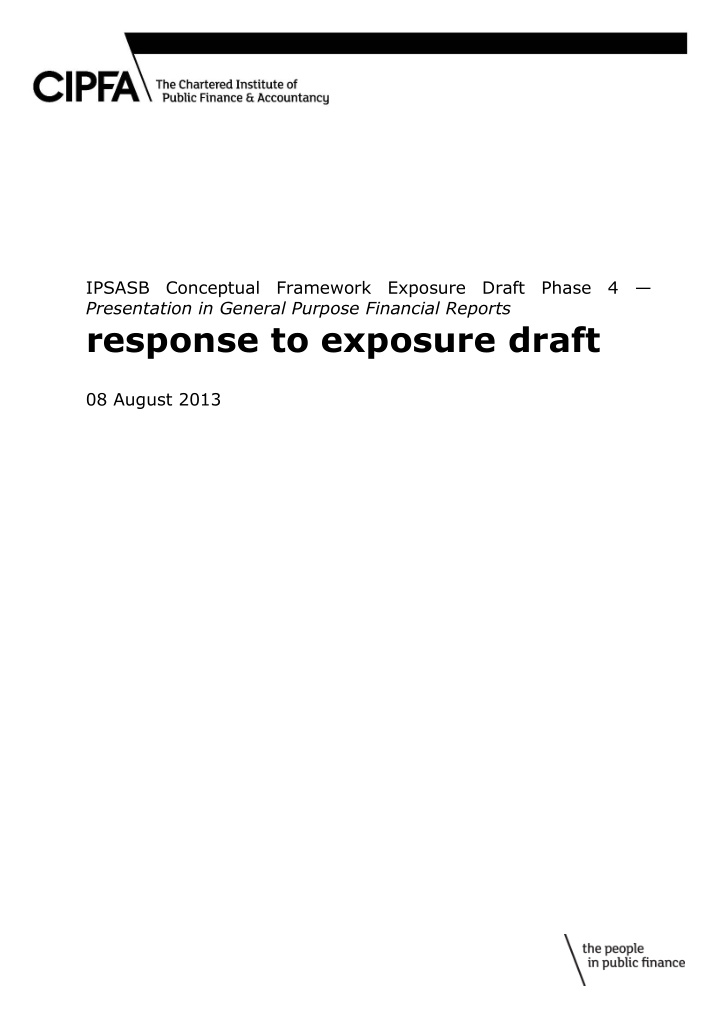 response to exposure draft