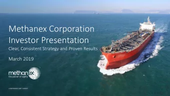 Investor Presentation  Clear, Consistent Strategy and Proven Results  March 2019  Forward looking