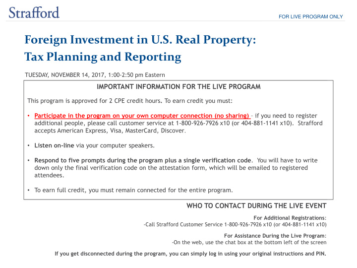 foreign investment in u s real property tax planning and
