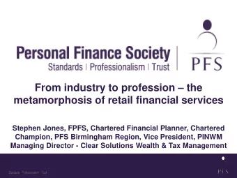 Stephen Jones, FPFS, Chartered Financial Planner, Chartered  Champion, PFS Birmingham Region, Vice