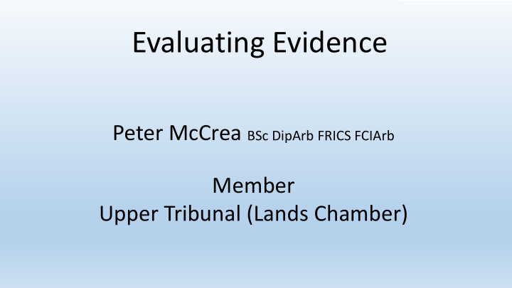 evaluating evidence