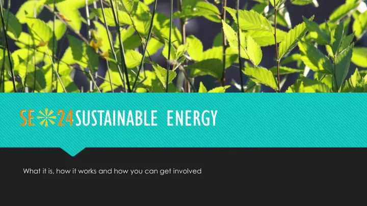 sustainable energy