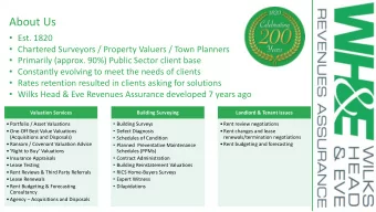 About Us  Est. 1820  Chartered Surveyors / Property Valuers / Town Planners  Primarily