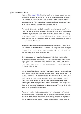 Update from Thomas Rickert  You see all the decisive dates in front of you in the remote