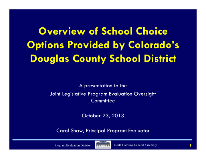 overview of school choice options provided by colorado s