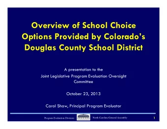 Overview of School Choice  Options Provided by Colorados  Douglas County School District  A