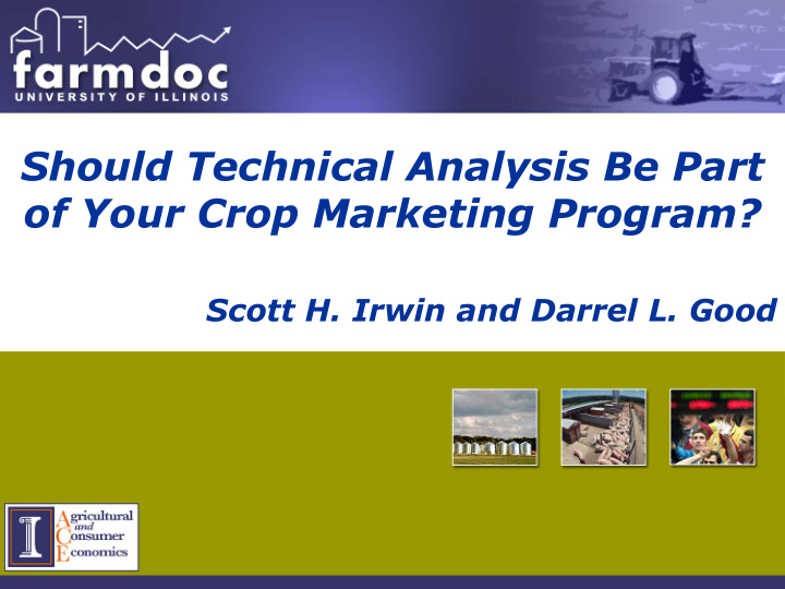 should technical analysis be part of your crop marketing