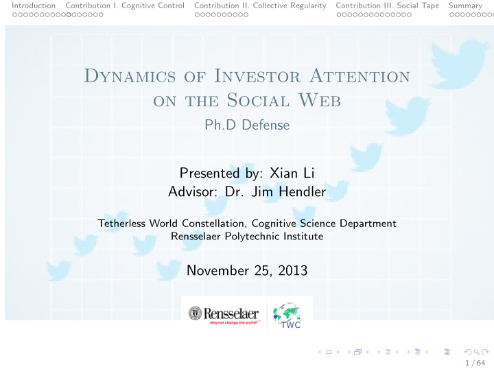 dynamics of investor attention on the social web