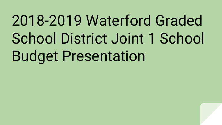 2018 2019 waterford graded school district joint 1 school