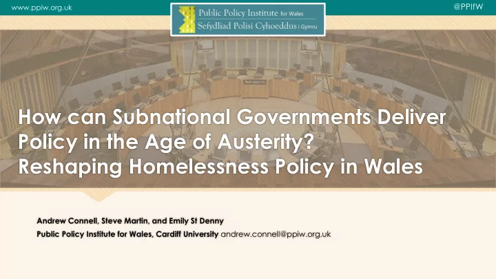 how can subnational governments deliver policy in the age