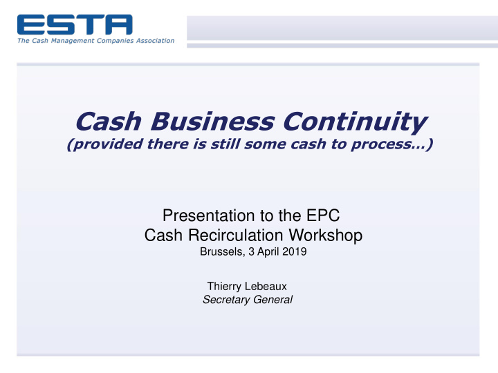 cash business continuity