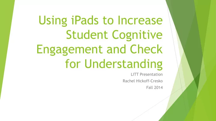 using ipads to increase