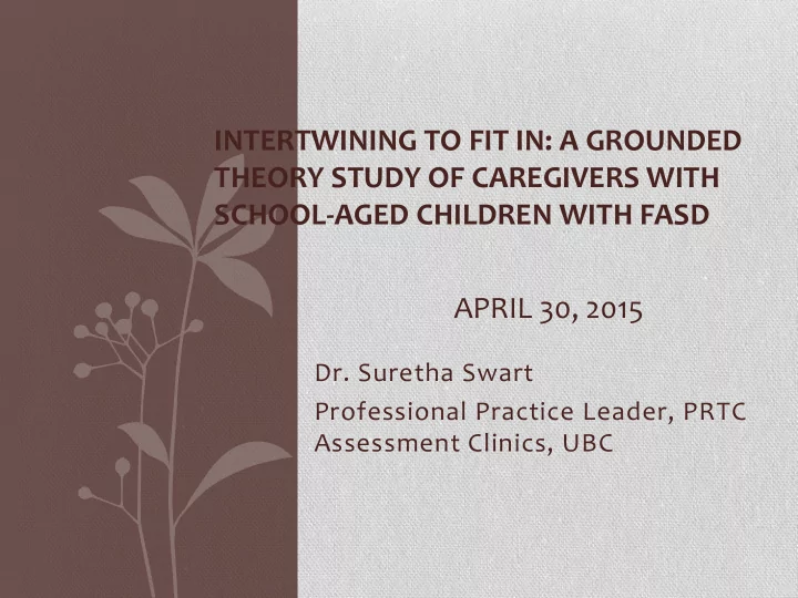 intertwining to fit in a grounded theory study of