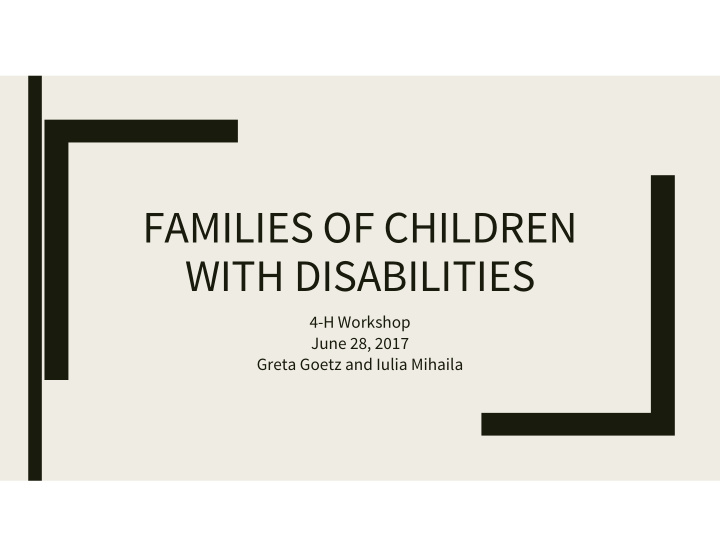 families of children with disabilities