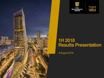 1H 2018  Results Presentation  8 August 2018  Agenda      General Overview  International