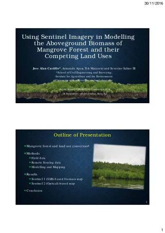 Using Sentinel Imagery in Modelling  the Aboveground Biomass of  Mangrove Forest and their