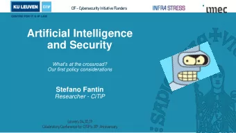 Artificial Intelligence  and Security Whats at the crossroad?  Our first policy considerations
