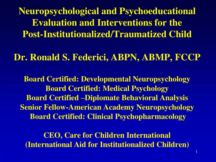 neuropsychological and psychoeducational