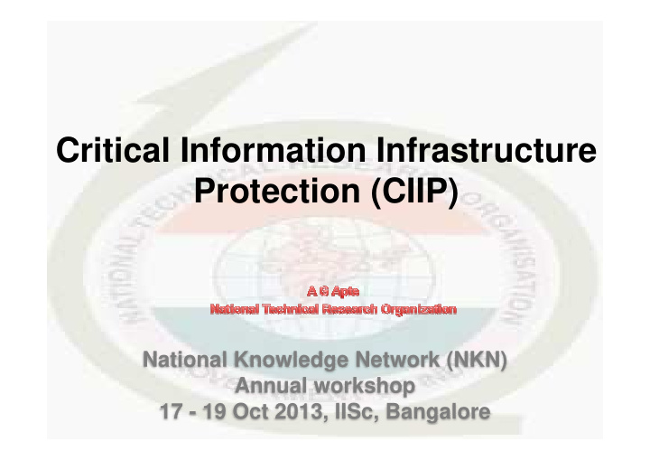 critical information infrastructure protection ciip