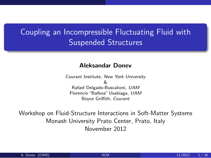coupling an incompressible fluctuating fluid with