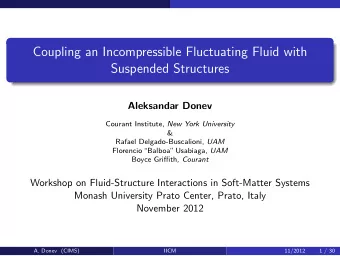 Coupling an Incompressible Fluctuating Fluid with  Suspended Structures  Aleksandar Donev Courant