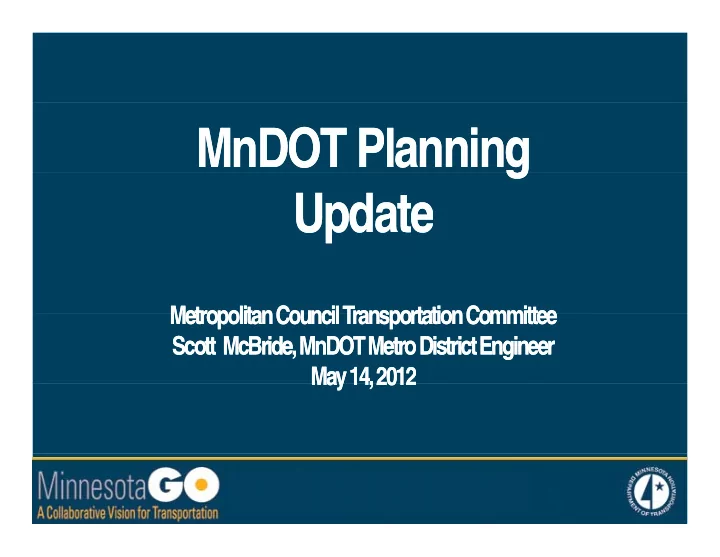 mndot mndot planning planning g update update p