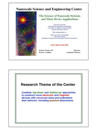 NSEC Overview  1  NSEC Overview  2  NSEC Overview  3  NSEC Participants  Growth of Nanoscale
