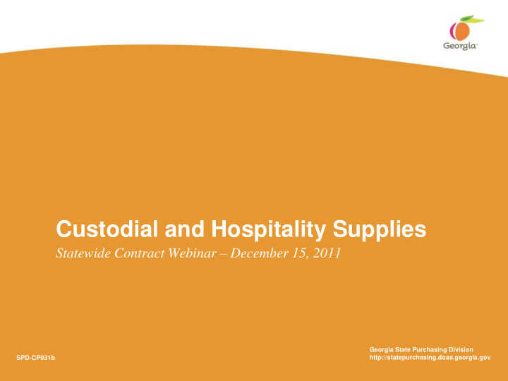custodial and hospitality supplies