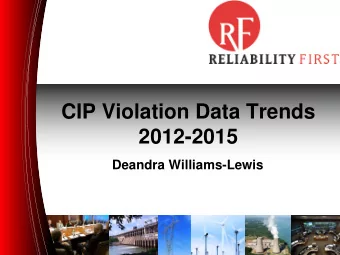 CIP Violation Data Trends  2012-2015  Deandra Williams-Lewis  Violation Volume Decreasing  CIP