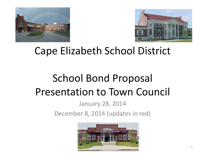 cape elizabeth school district school bond proposal