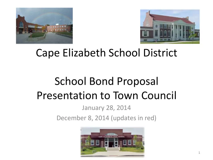 cape elizabeth school district school bond proposal