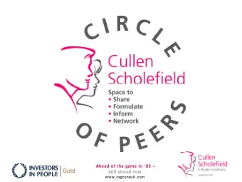 Ahead of the game in 86   still ahead now  www.csgconsult.com  Ahead of the game in 86