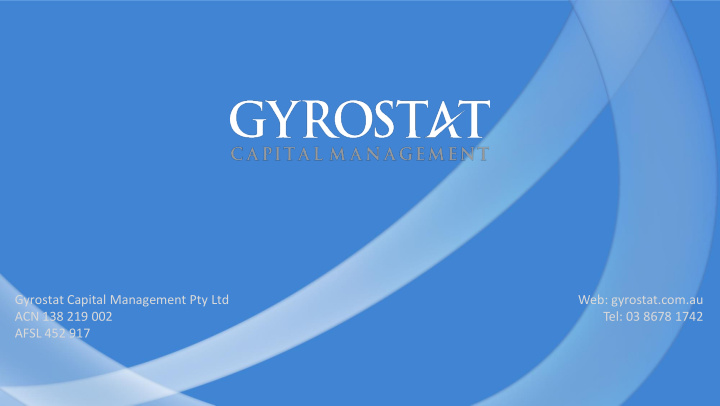 gyrostat capital management pty ltd web gyrostat com au