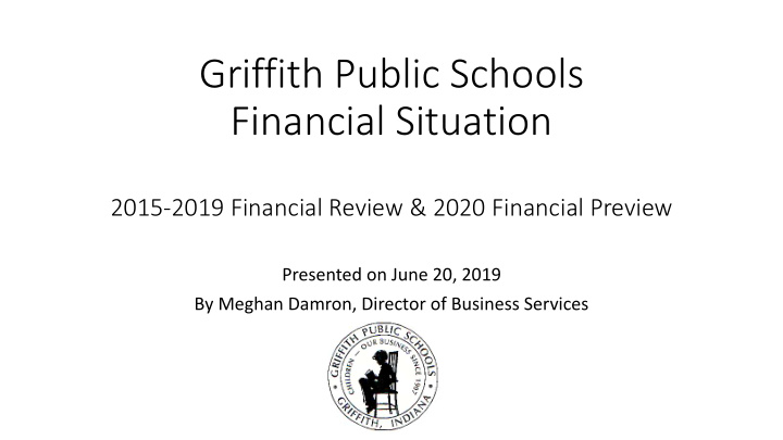griffith public schools financial situation