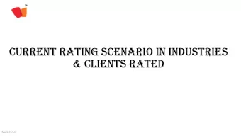 Current Rating Scenario in Industries  &amp; Clients Rated  Manish Jain  TM  Number of client  nts