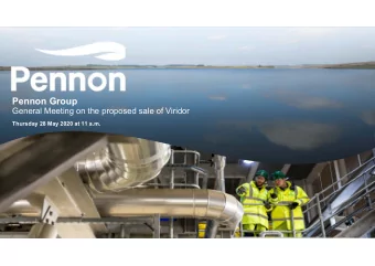 Pennon Group  General Meeting on the proposed sale of Viridor  Thursday 28 May 2020 at 11 a.m.